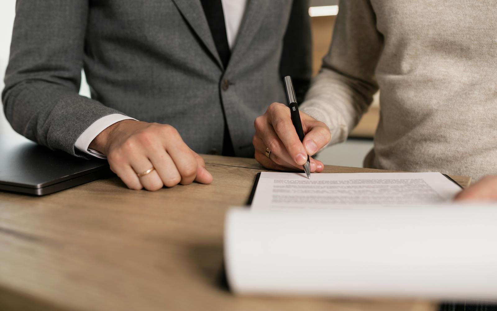 Legal documents on a desk